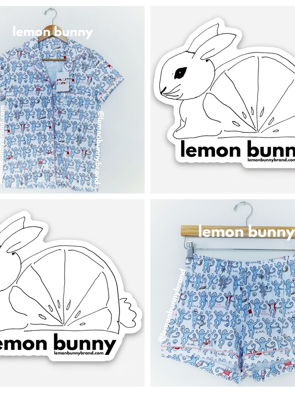 Roller Rabbit Hamptons Monkey Polo Pajamas in Blue Size XS Brand New NWT